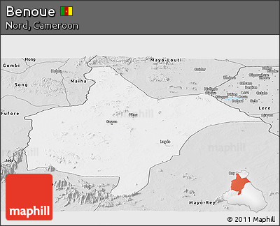 Silver Style Panoramic Map of Benoue