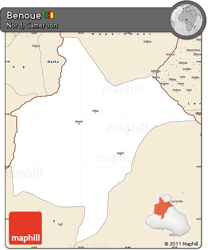Classic Style Simple Map of Benoue