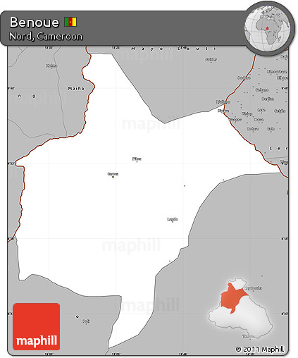 Gray Simple Map of Benoue