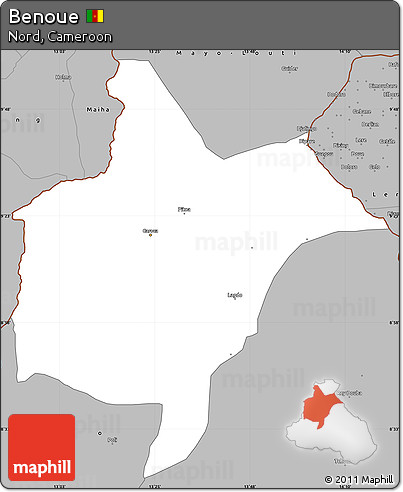 Gray Simple Map of Benoue