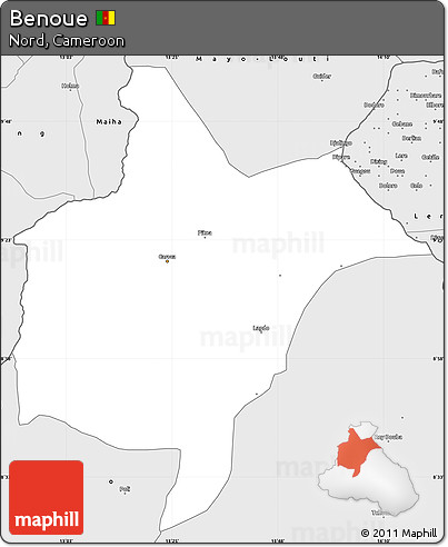 Silver Style Simple Map of Benoue