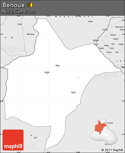 Silver Style Simple Map of Benoue