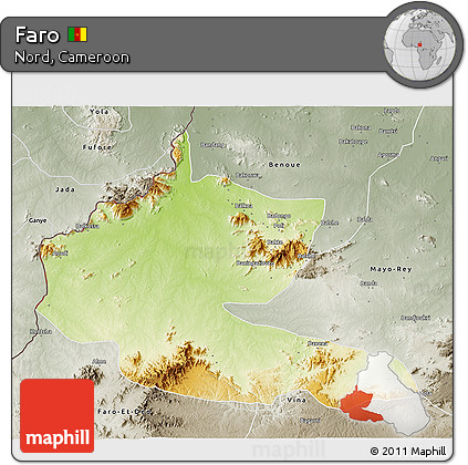 Physical 3D Map of Faro, semi-desaturated