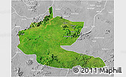 Satellite 3D Map of Faro, lighten, desaturated