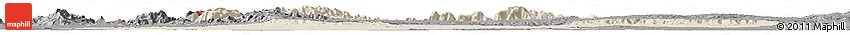 Shaded Relief Horizon Map of Faro, darken, desaturated