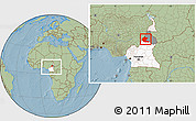Savanna Style Location Map of Faro, highlighted country, highlighted parent region, within the entire country, hill shading