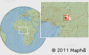 Savanna Style Location Map of Faro, highlighted parent region, within the entire country, hill shading
