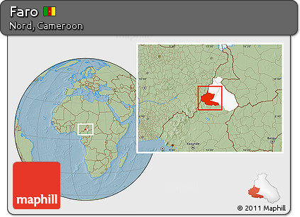 Savanna Style Location Map of Faro, highlighted parent region, hill shading