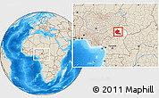 Shaded Relief Location Map of Faro, highlighted parent region, within the entire country