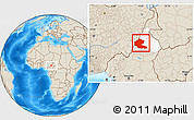 Shaded Relief Location Map of Faro, highlighted parent region