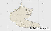 Shaded Relief Map of Faro, single color outside