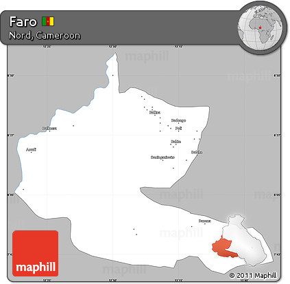 Gray Simple Map of Faro, single color outside