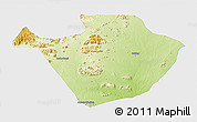 Physical 3D Map of Mayo-Louti, single color outside