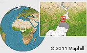 Satellite Location Map of Mayo-Louti, highlighted country, highlighted parent region