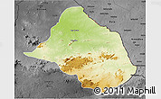 Physical 3D Map of Mayo-Rey, darken, desaturated