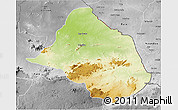 Physical 3D Map of Mayo-Rey, desaturated