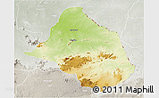 Physical 3D Map of Mayo-Rey, lighten, semi-desaturated