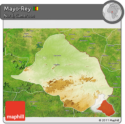 Physical 3D Map of Mayo-Rey, satellite outside
