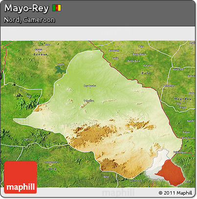 Physical 3D Map of Mayo-Rey, satellite outside