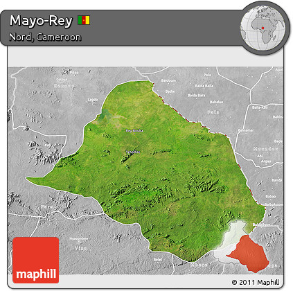 Satellite 3D Map of Mayo-Rey, lighten, desaturated