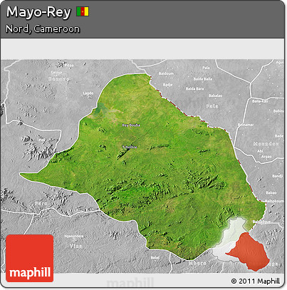 Satellite 3D Map of Mayo-Rey, lighten, desaturated