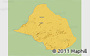 Savanna Style 3D Map of Mayo-Rey, single color outside