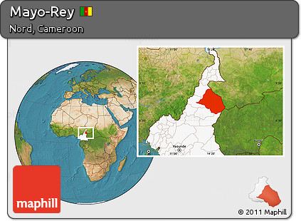 Satellite Location Map of Mayo-Rey, highlighted country