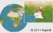 Satellite Location Map of Mayo-Rey, highlighted country, highlighted parent region, within the entire country