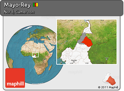 Satellite Location Map of Mayo-Rey, highlighted country, highlighted parent region