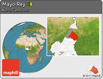 Satellite Location Map of Mayo-Rey, highlighted country, highlighted parent region