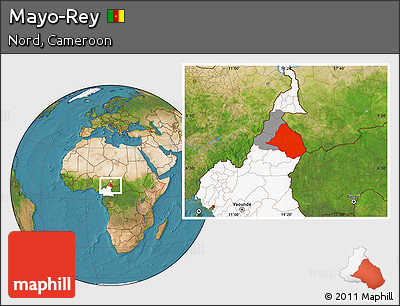 Satellite Location Map of Mayo-Rey, highlighted country, highlighted parent region
