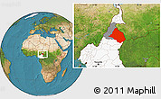 Satellite Location Map of Mayo-Rey, highlighted country, highlighted parent region