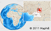 Shaded Relief Location Map of Mayo-Rey, highlighted country, highlighted parent region, within the entire country