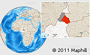 Shaded Relief Location Map of Mayo-Rey, highlighted country, highlighted parent region