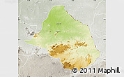 Physical Map of Mayo-Rey, lighten, semi-desaturated
