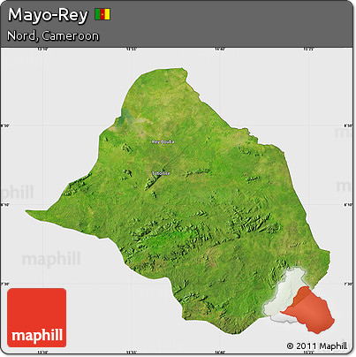 Satellite Map of Mayo-Rey, single color outside