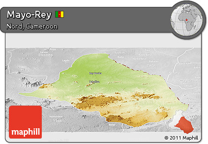 Physical Panoramic Map of Mayo-Rey, lighten, desaturated