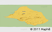 Savanna Style Panoramic Map of Mayo-Rey, single color outside