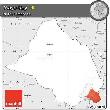 Silver Style Simple Map of Mayo-Rey