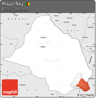 Silver Style Simple Map of Mayo-Rey