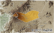 Physical 3D Map of Bamboutos, semi-desaturated