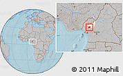 Gray Location Map of Haut-Nkam, highlighted parent region, hill shading