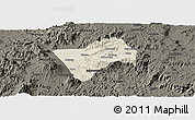 Shaded Relief Panoramic Map of Haut-Nkam, darken