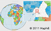 Political Location Map of Nde, highlighted country