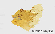 Physical Panoramic Map of Noun, single color outside