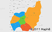 Political Simple Map of Ouest, single color outside, borders and labels