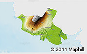 Physical 3D Map of Fako, single color outside