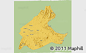 Savanna Style 3D Map of Manyu, single color outside