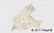 Shaded Relief 3D Map of Manyu, single color outside