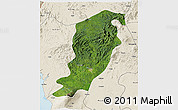 Satellite 3D Map of Meme, shaded relief outside